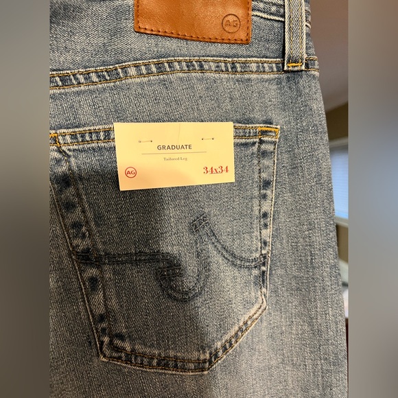 AG Adriano Goldschmied Jeans Mens 34x34 Blue The Graduate Tailored Leg Stretch - Picture 3 of 4